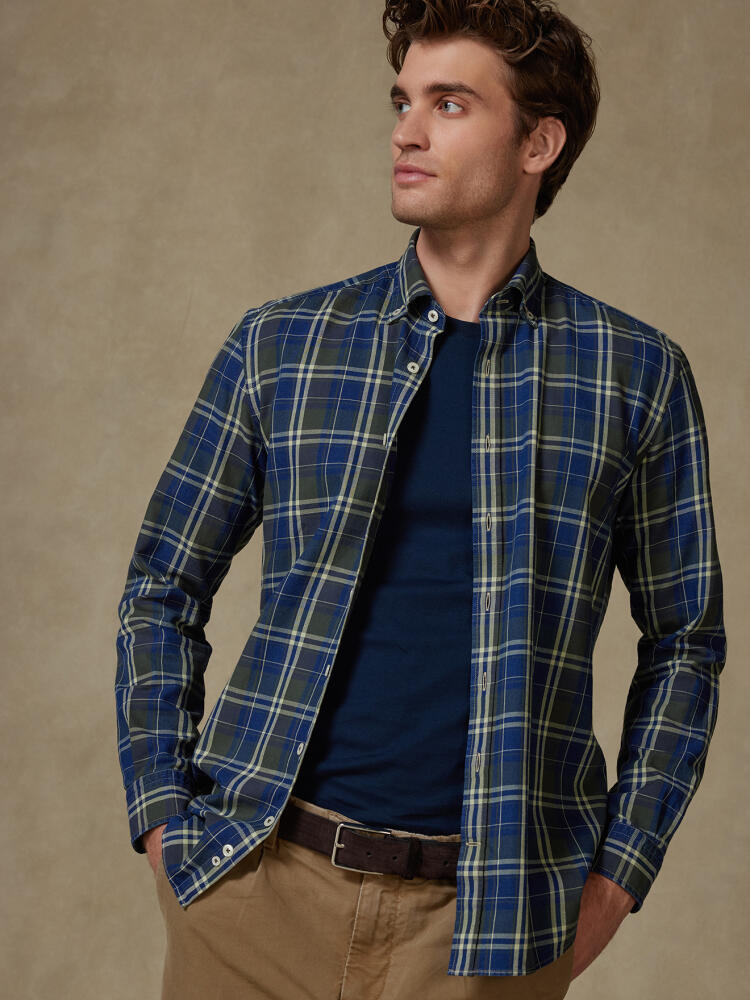 Camicia slim fit Boxy in indigo - Cuello button-down