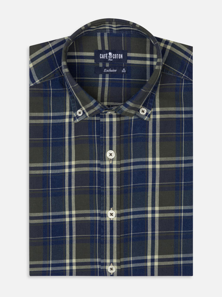 Camicia slim fit Boxy in indigo - Cuello button-down