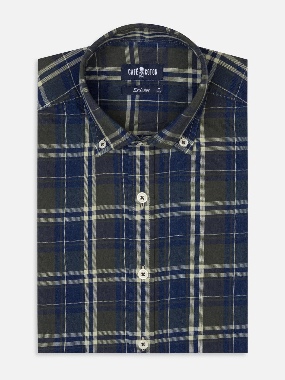 Camicia slim fit Boxy in indigo - Cuello button-down