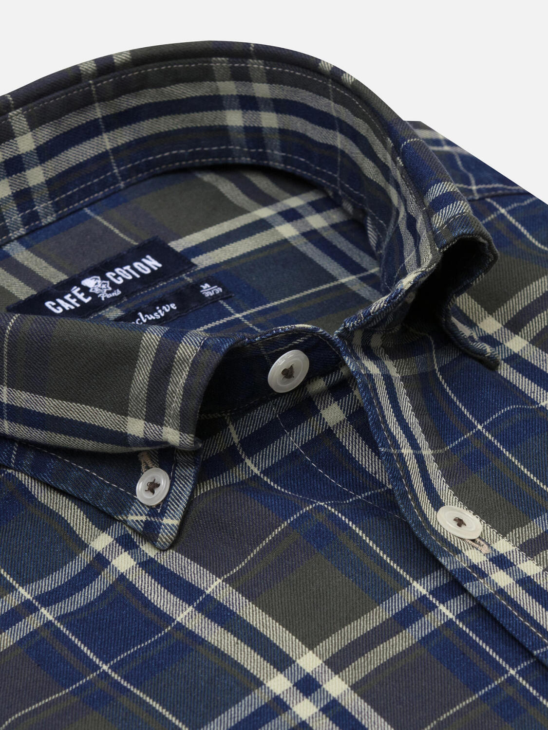 Camicia slim fit Boxy in indigo - Cuello button-down