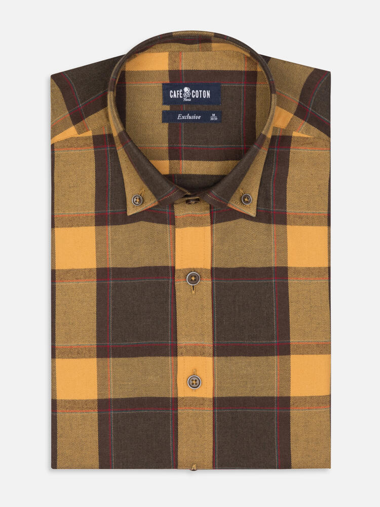 Camicia slim fit Brayden tartan - Colletto abbottonato