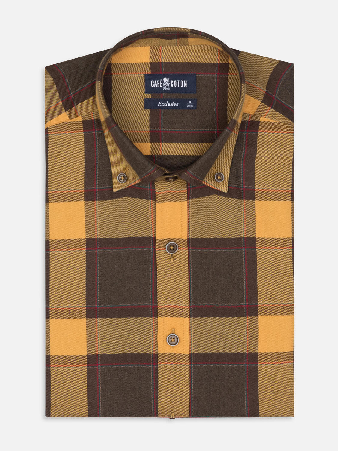 Brayden ruit Slim fit overhemd - Button-down kraag