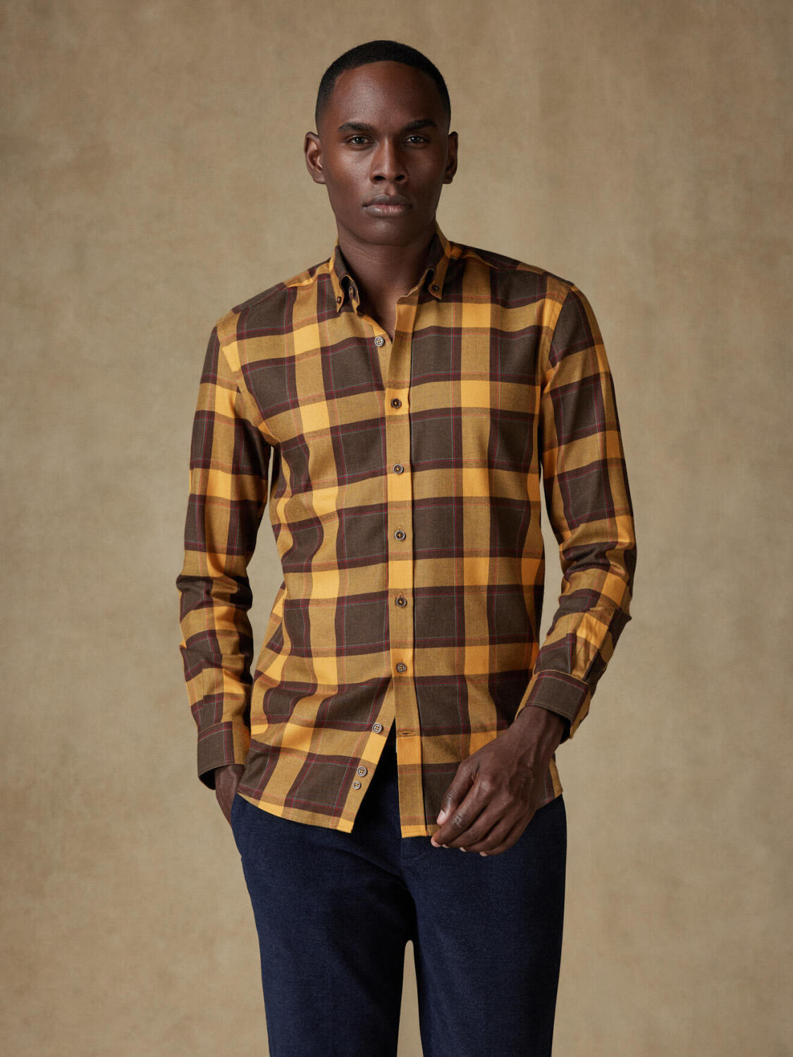 Brayden ruit Slim fit overhemd - Button-down kraag