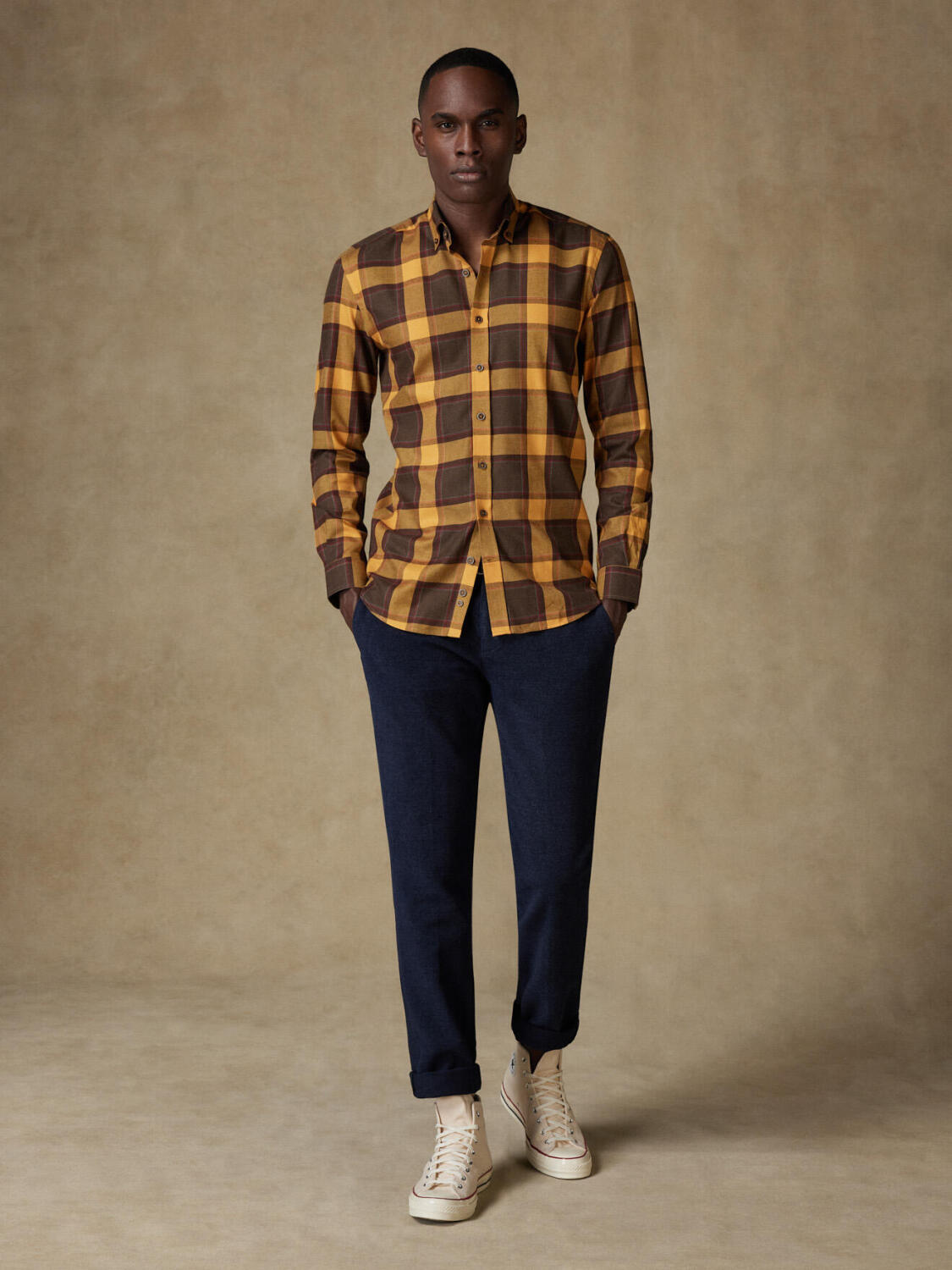 Brayden ruit Slim fit overhemd - Button-down kraag