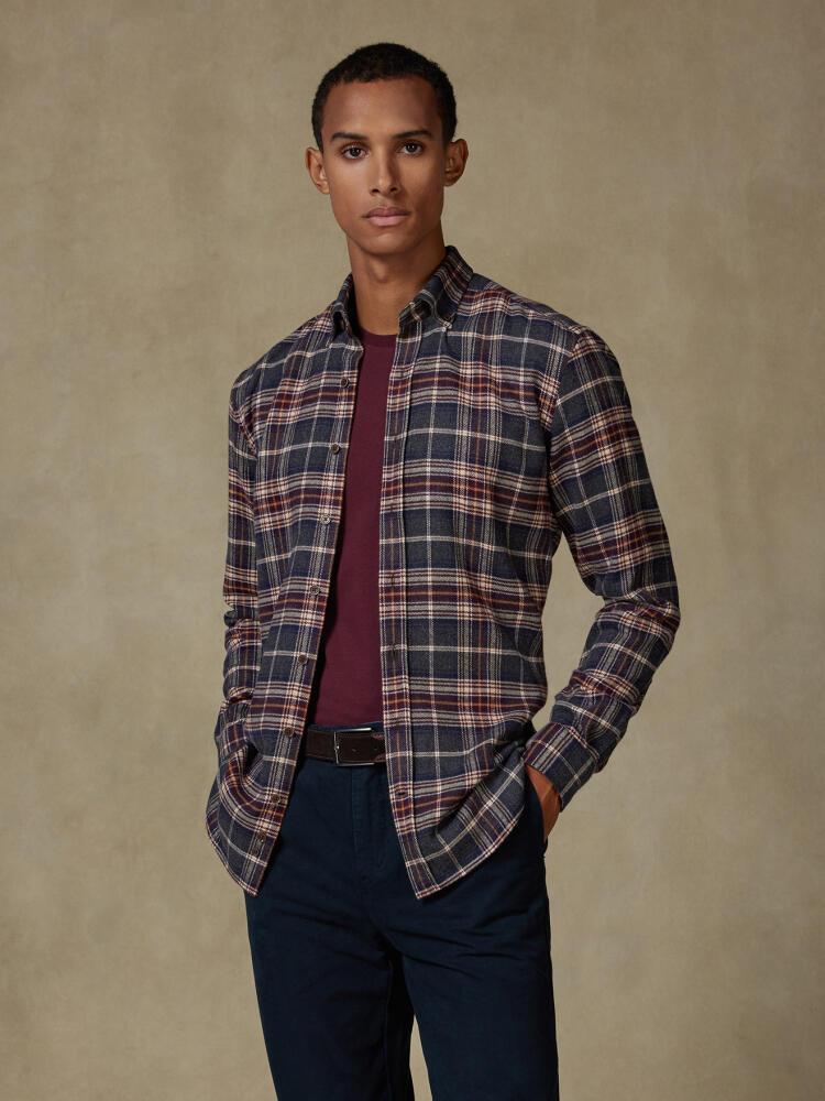 Overhemd Cadell in flanel - Button-down kraag
