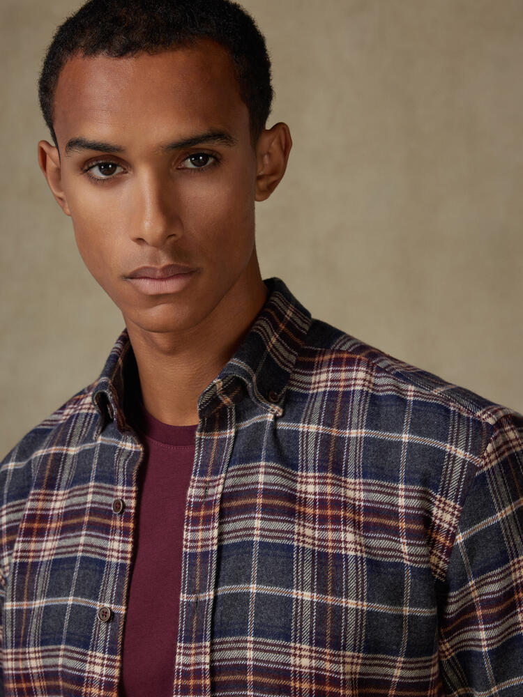 Overhemd Cadell in flanel - Button-down kraag