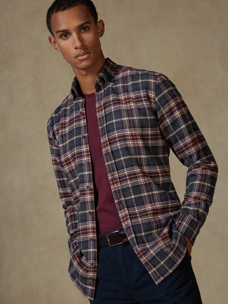 Overhemd Cadell in flanel - Button-down kraag