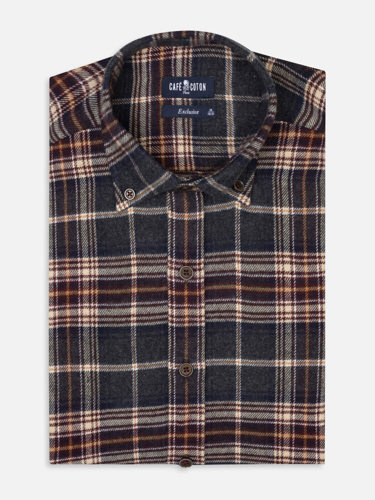 Overhemd Cadell in flanel - Button-down kraag