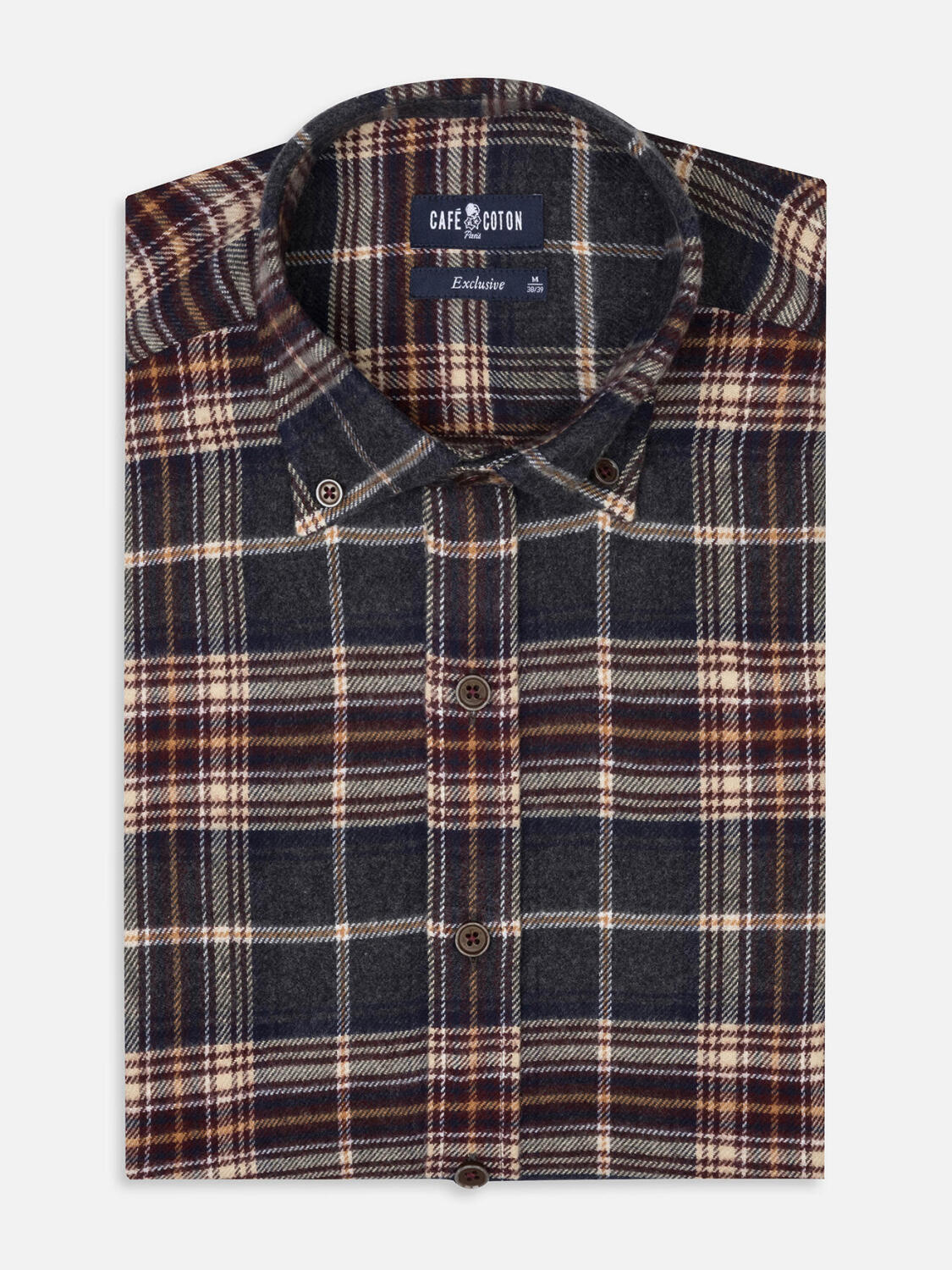 Chemise cintrée Cadell en flanelle - Col boutonné