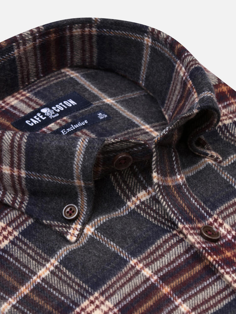 Overhemd Cadell in flanel - Button-down kraag