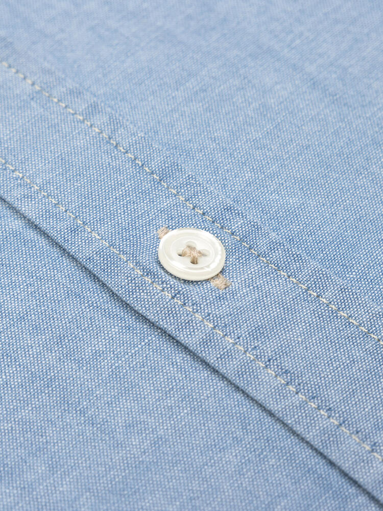 Chambray slim overhemd  - Button-down kraag