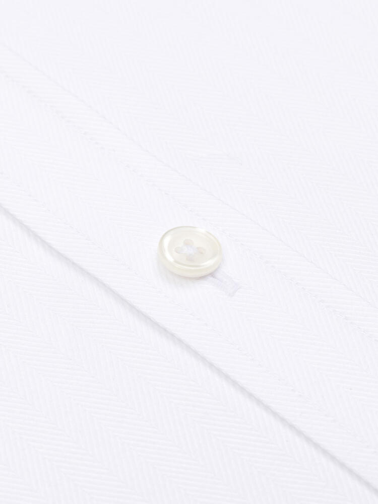 Wit visgraat overhemd - Button-down kraag