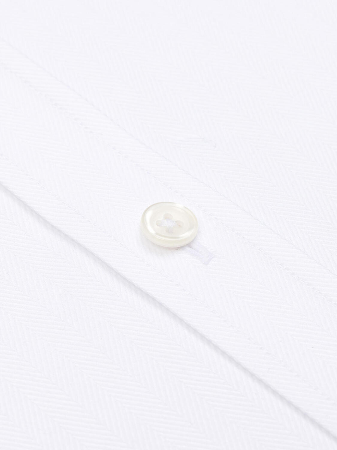 Chemise cintrée en chevron blanc - Col boutonné