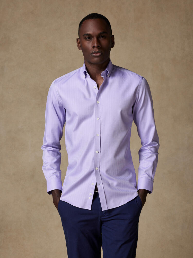 Button down Herringbone slim fit shirt - Lila