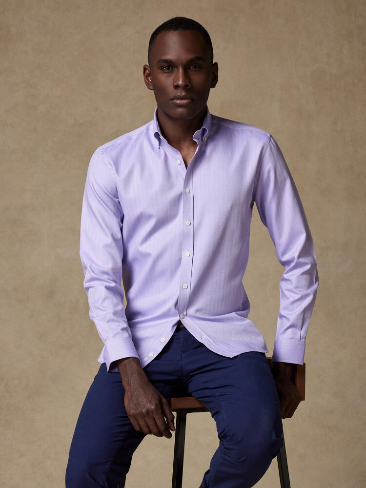 Button down Herringbone slim fit shirt - Lila