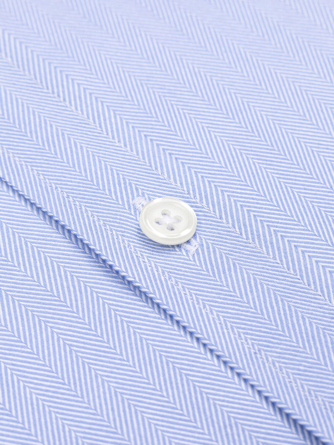 Himmelblaues Fischgrätenmuster  - Button down kragen