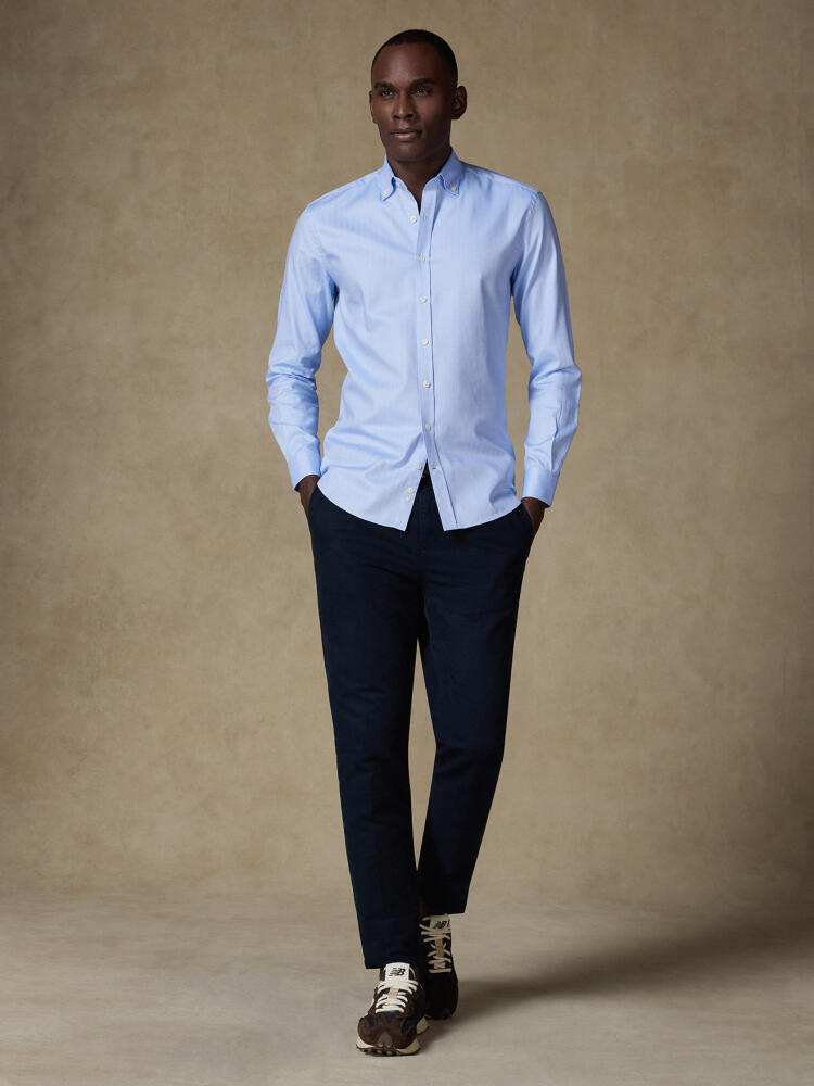 Button down Herringbone slim fit shirt - Blue sky