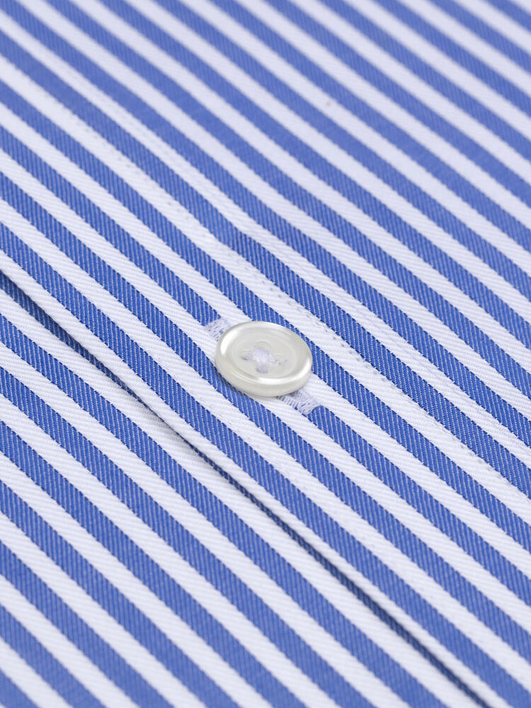 Clive blue stripe slim fit shirt - Button Down Collar