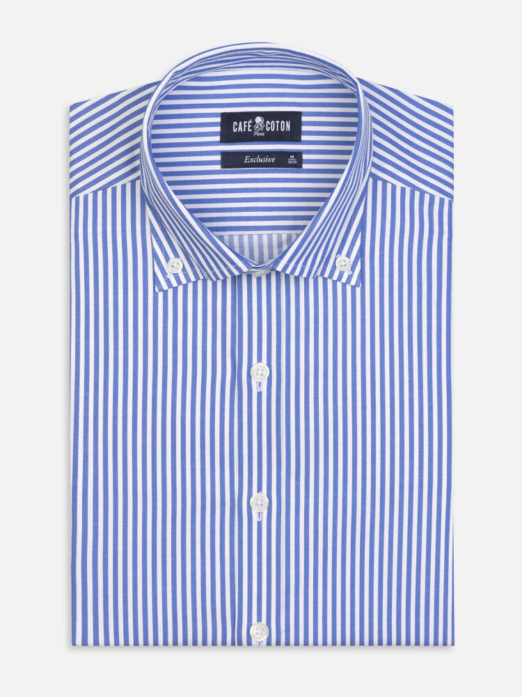 Camisa slim fit Colin de rayas azules - Con botonos