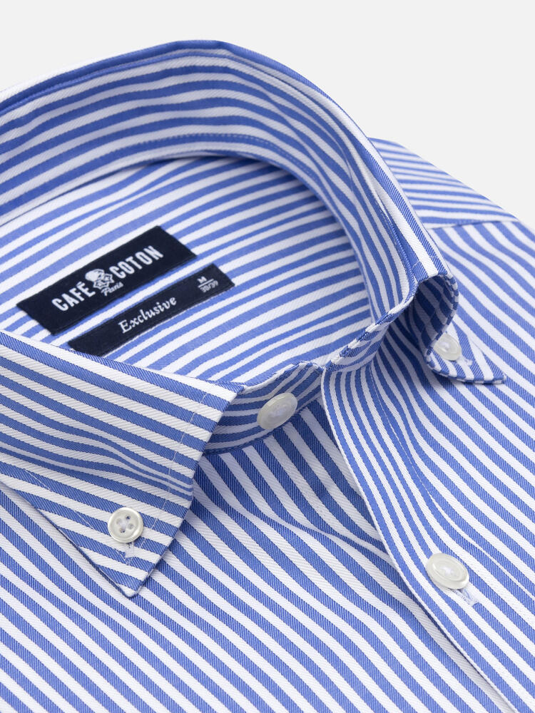 Camisa slim fit Colin de rayas azules - Con botonos