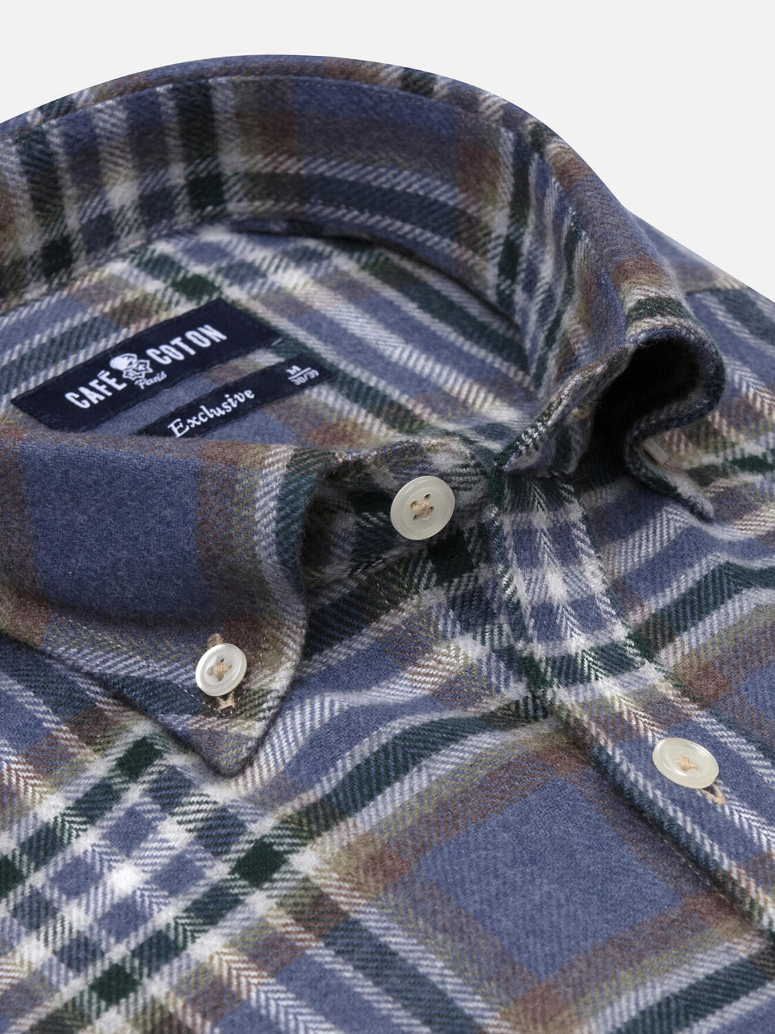 Tailiertes Hemd Coren aus Flanell - Button-Down-Kragen