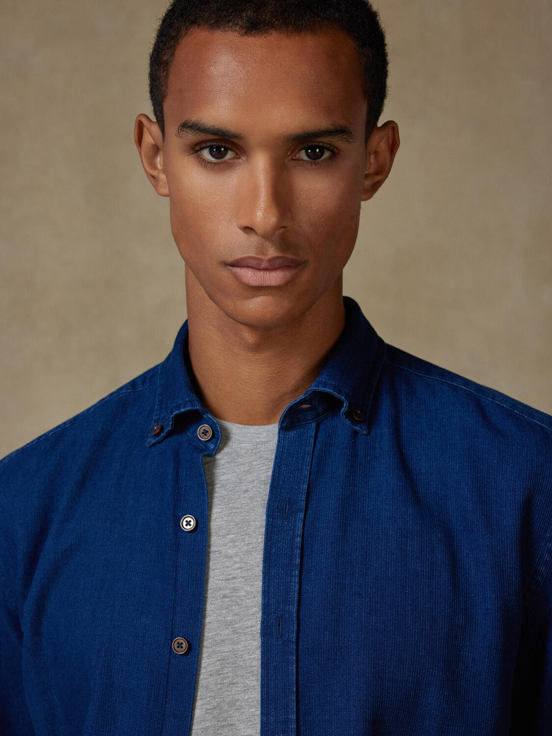 Cross indigo slim fit shirt - Button-down collar