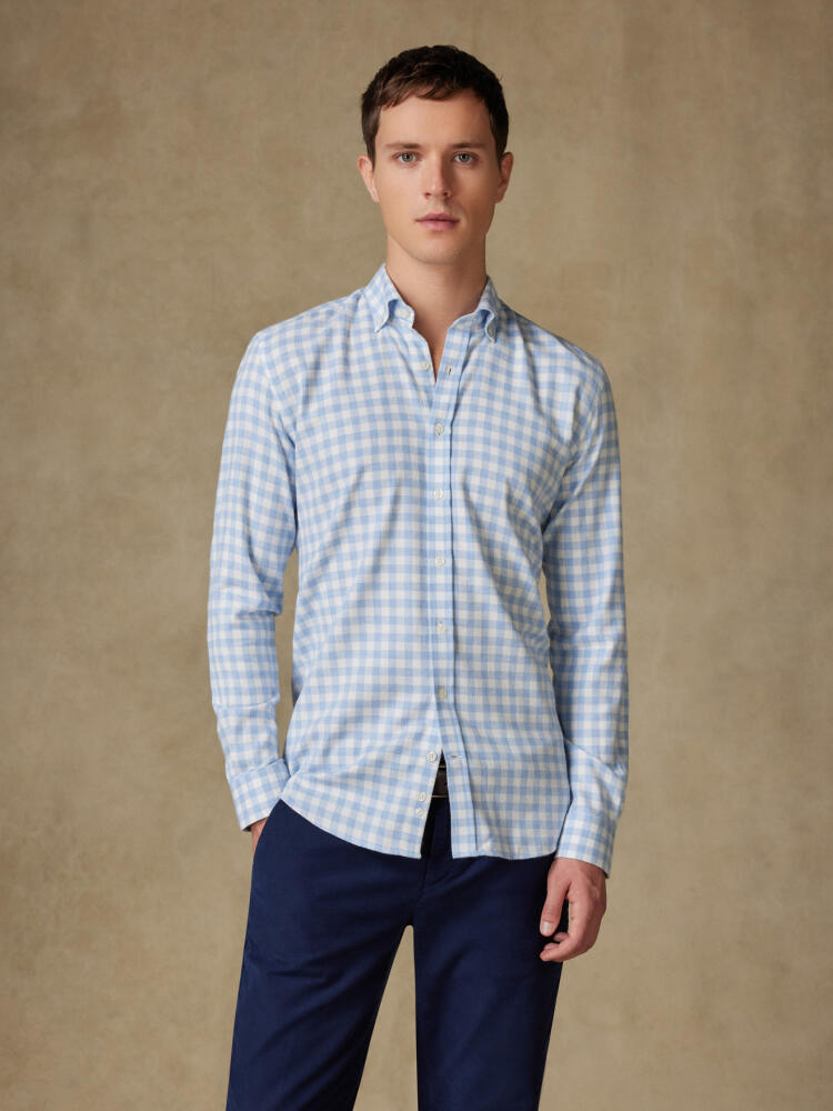 Danny Sky Check Flannel slim fit shirt  - Button down collar