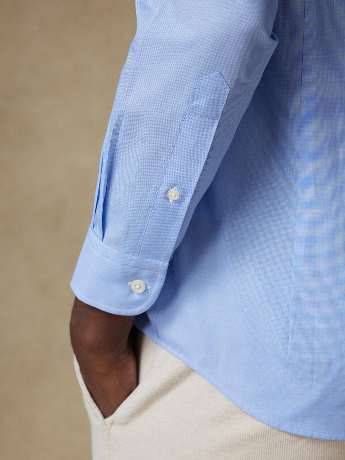 Daria hemelsblauw poplin Slim fit overhemd - Button-down kraag