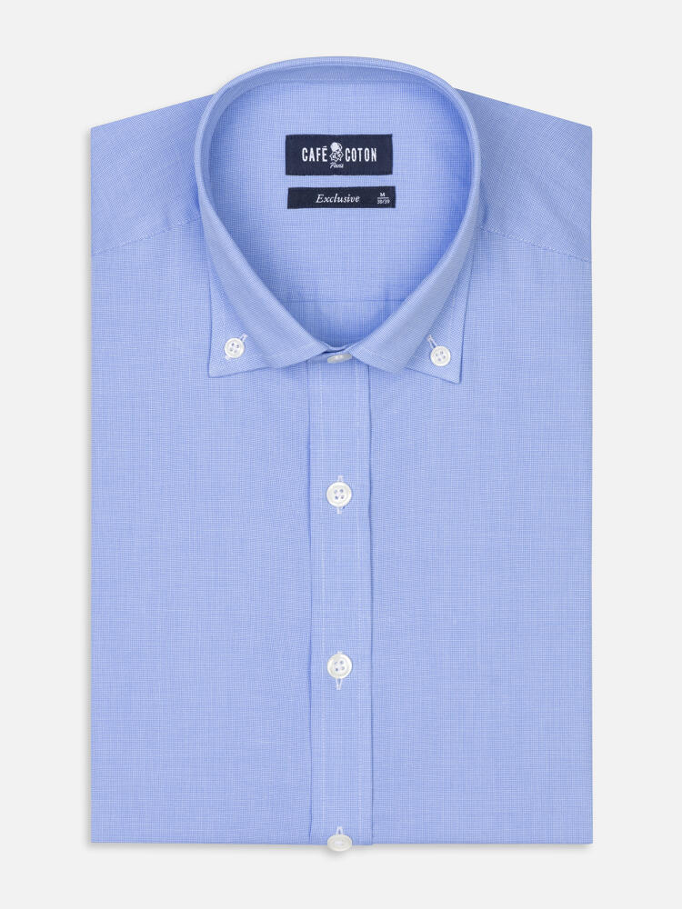 Daria sky poplin slim fit shirt - Button down collar