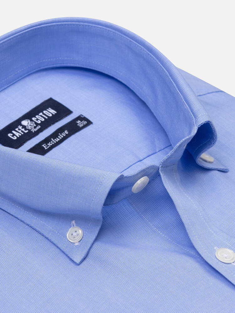 Daria sky poplin slim fit shirt - Button down collar