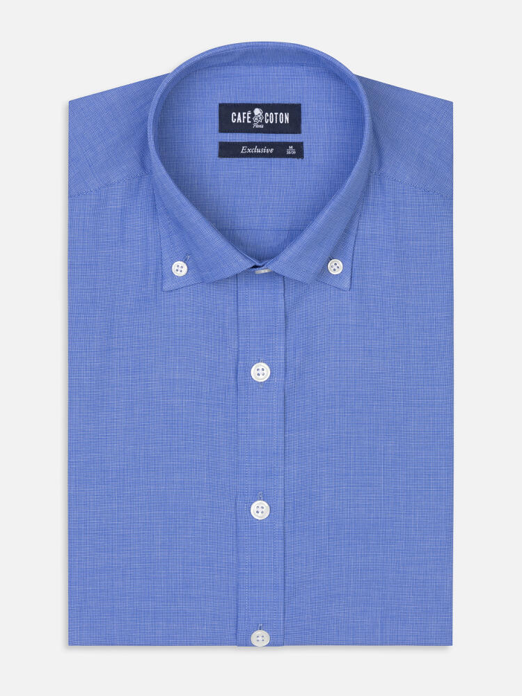 Daria blue poplin slim fit shirt - Button down collar