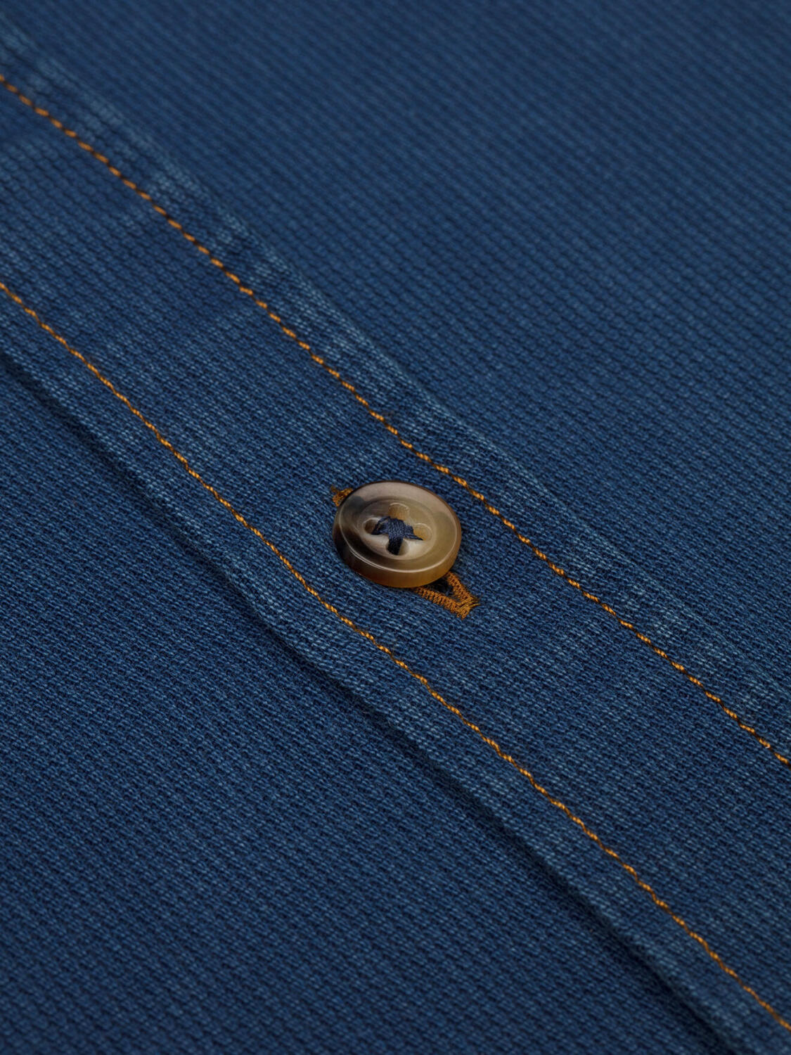 Camicia Dee in denim con effetto piqu&eacute; - Collo abbottonato