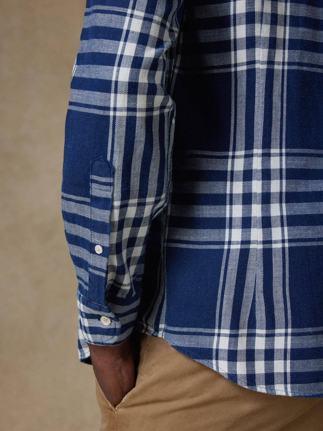 Camicia slim fit Dyan tartan indaco - Con bottoni