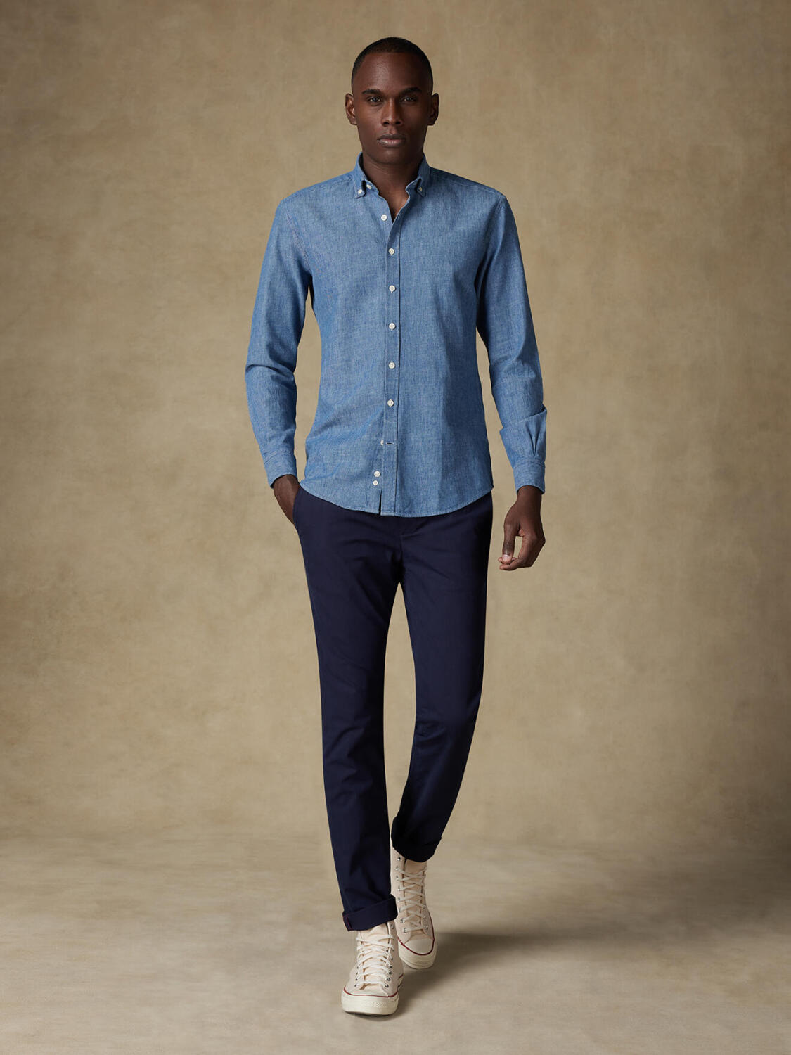 Erick denim overhemd - Button-down kraag