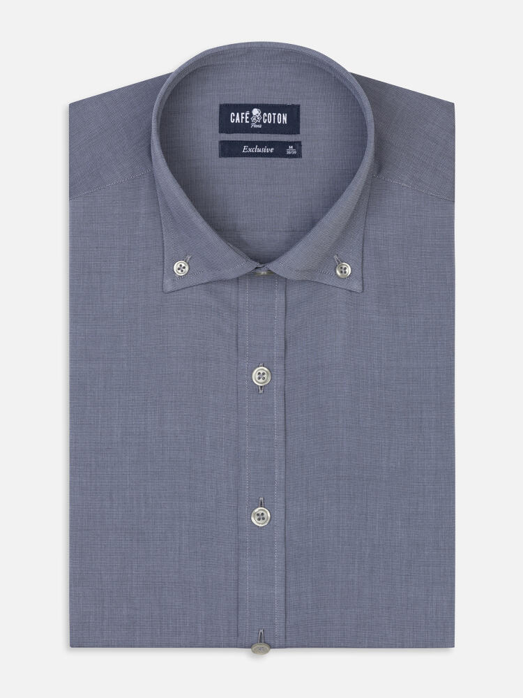 Grijs Slim fit overhemd van draad tot draad - Button-down kraag