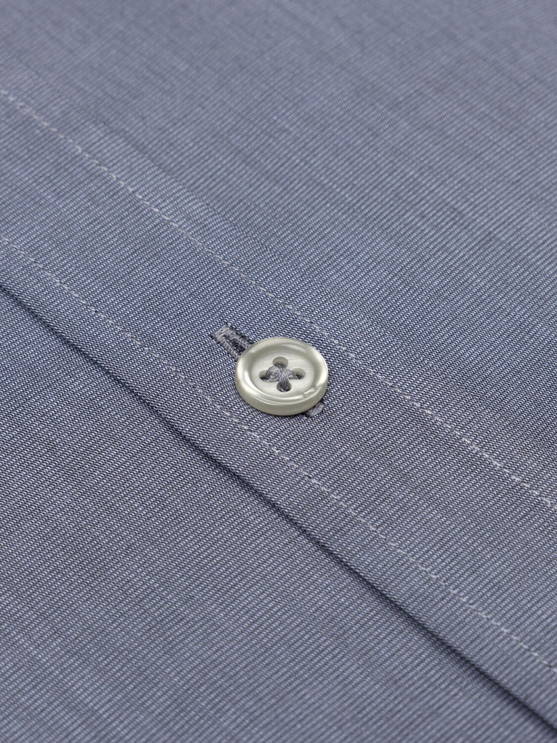 Chemise cintrée en fil à fil grise - Col Boutonné