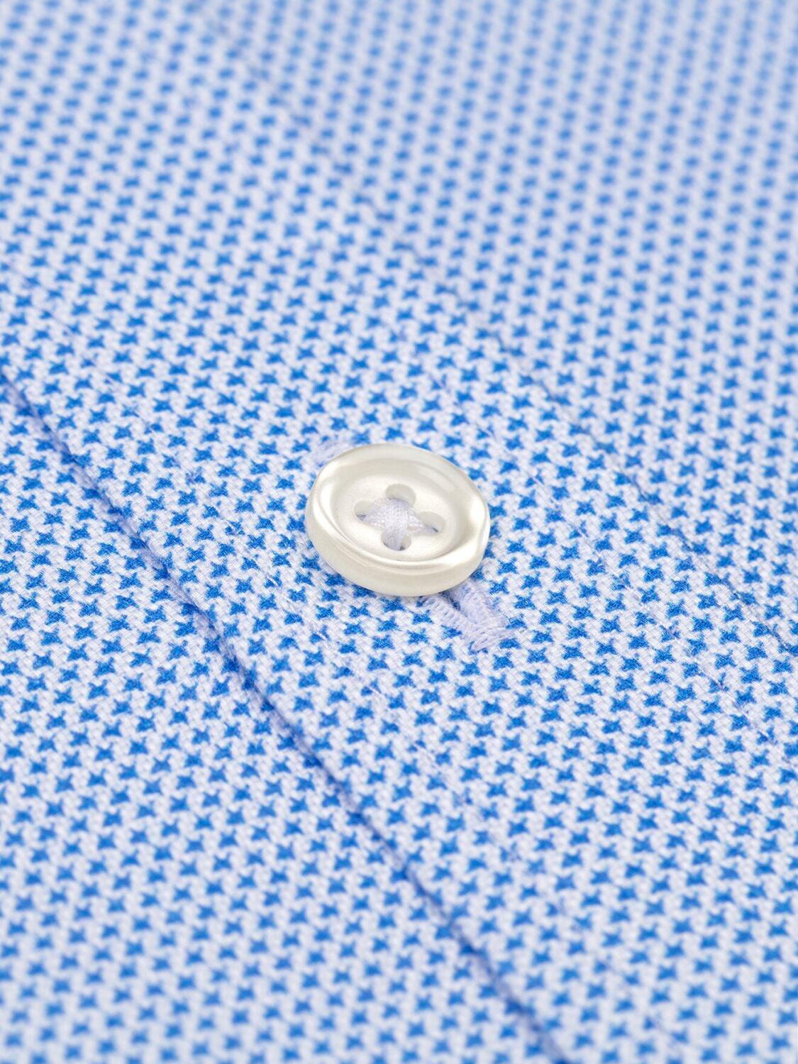 Chemise cintr&eacute;e Finn &agrave; motifs imprim&eacute;s ciel - Col Boutonn&eacute;