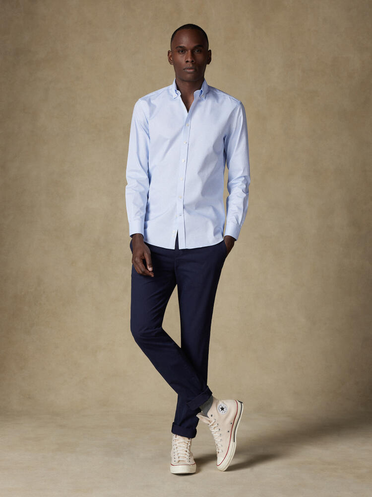 Camicia slim fit Gill a Quadri Azzurro - Colletto button-down