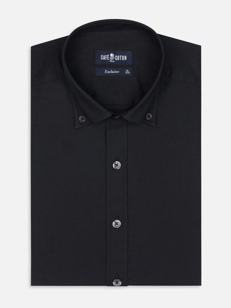 Gleeson zwart Slim fit overhemd - Button-down kraag