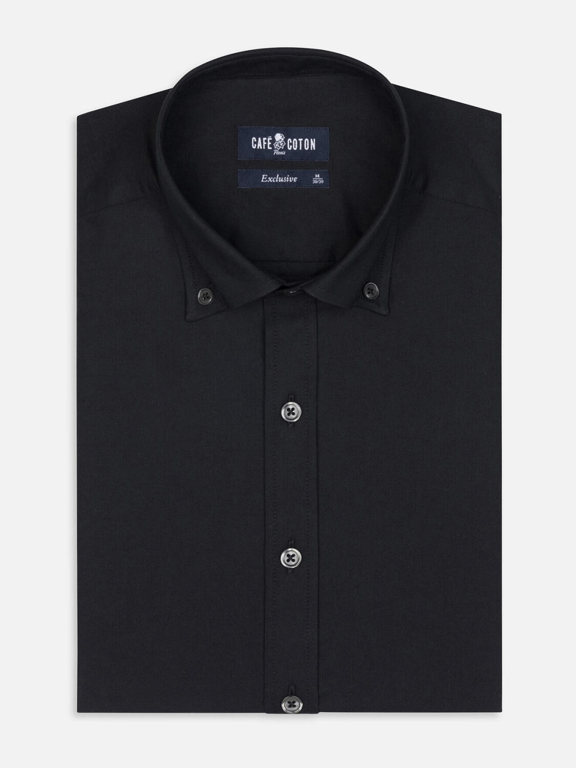 Tailliertes Tailliertes Hemd Gleeson schwarz - Buttondown Kragen