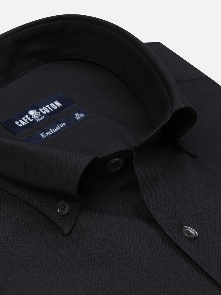 Gleeson zwart Slim fit overhemd - Button-down kraag