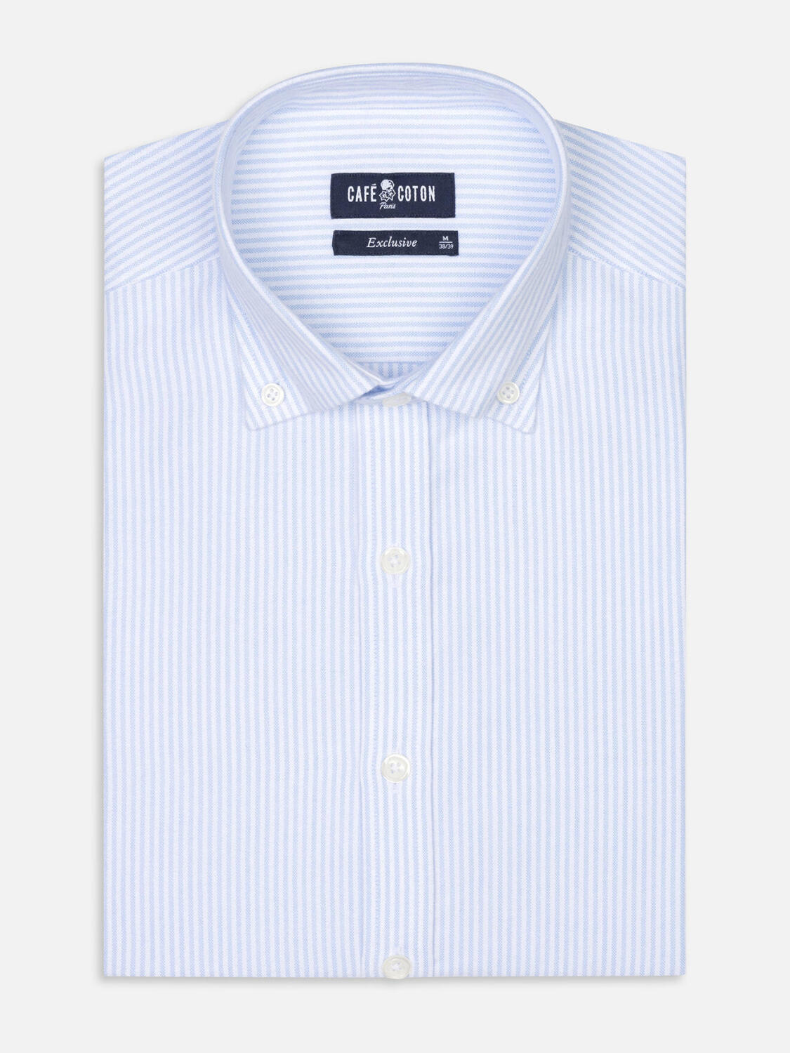 Grab slim fit overhemd in geborsteld oxford - Button down Kraag
