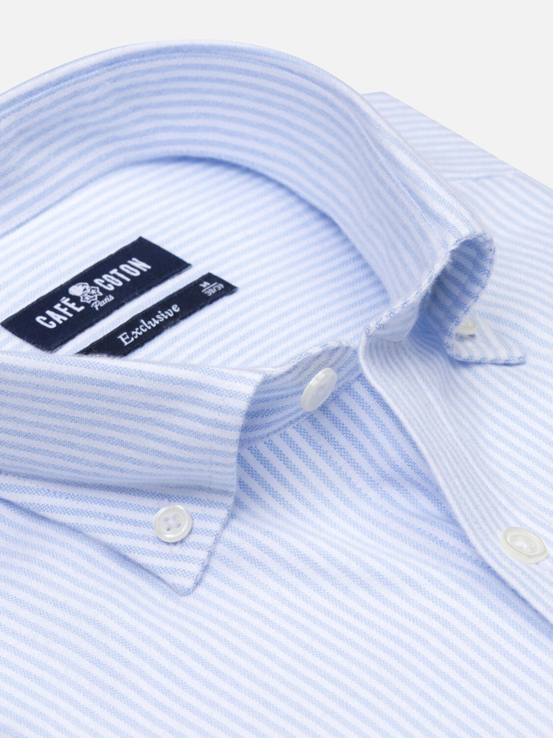 Grab slim fit overhemd in geborsteld oxford - Button down Kraag