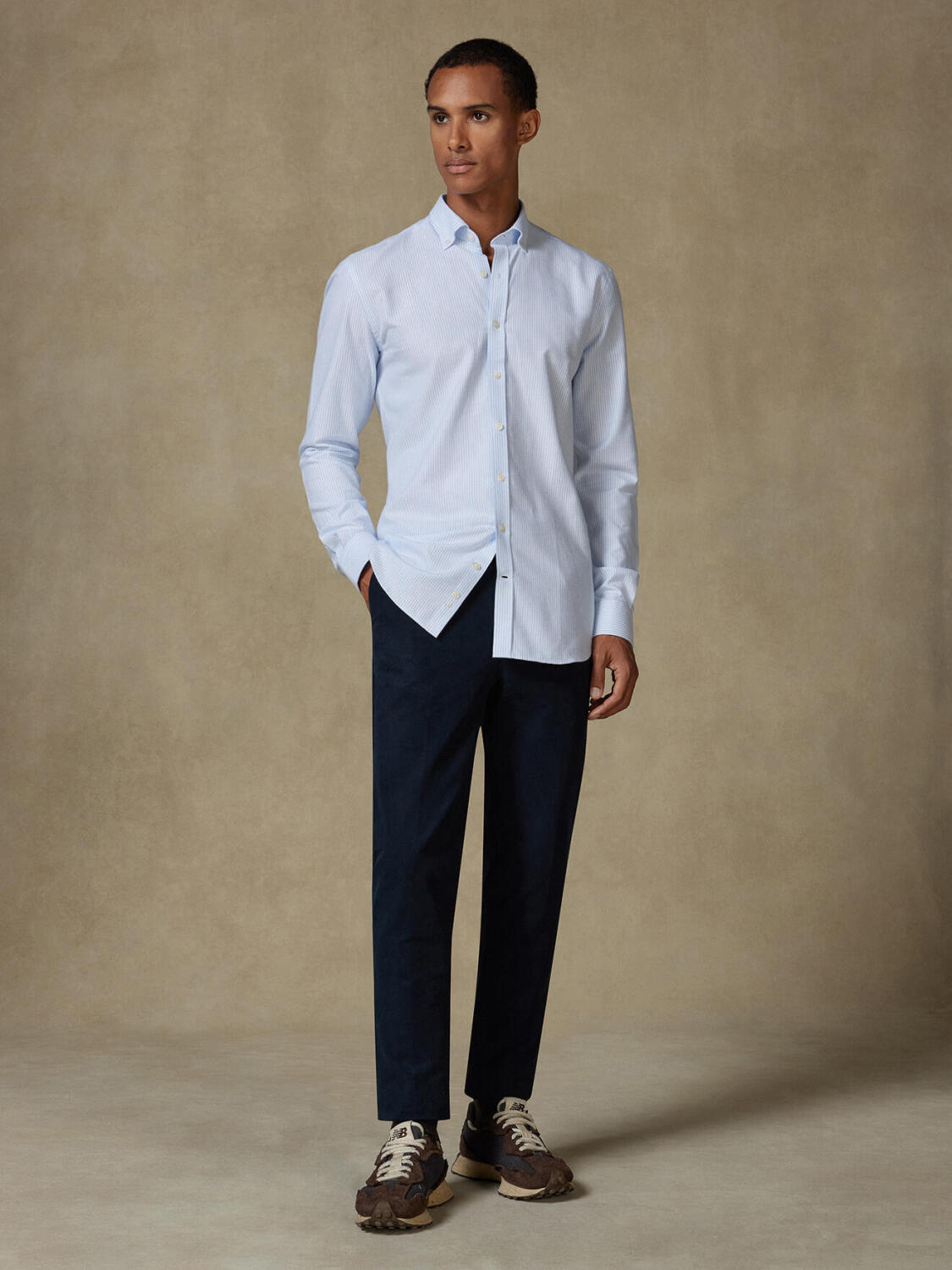 Grab sky brushed oxford slim fit shirt - Button-down collar