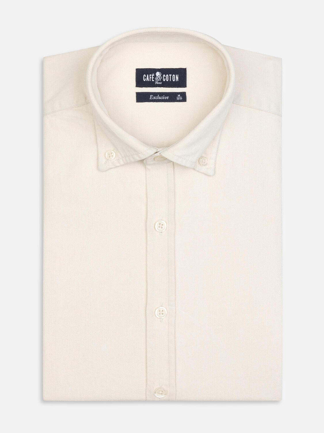 Buton down collar Gustav denim slim fit shirt - Off White