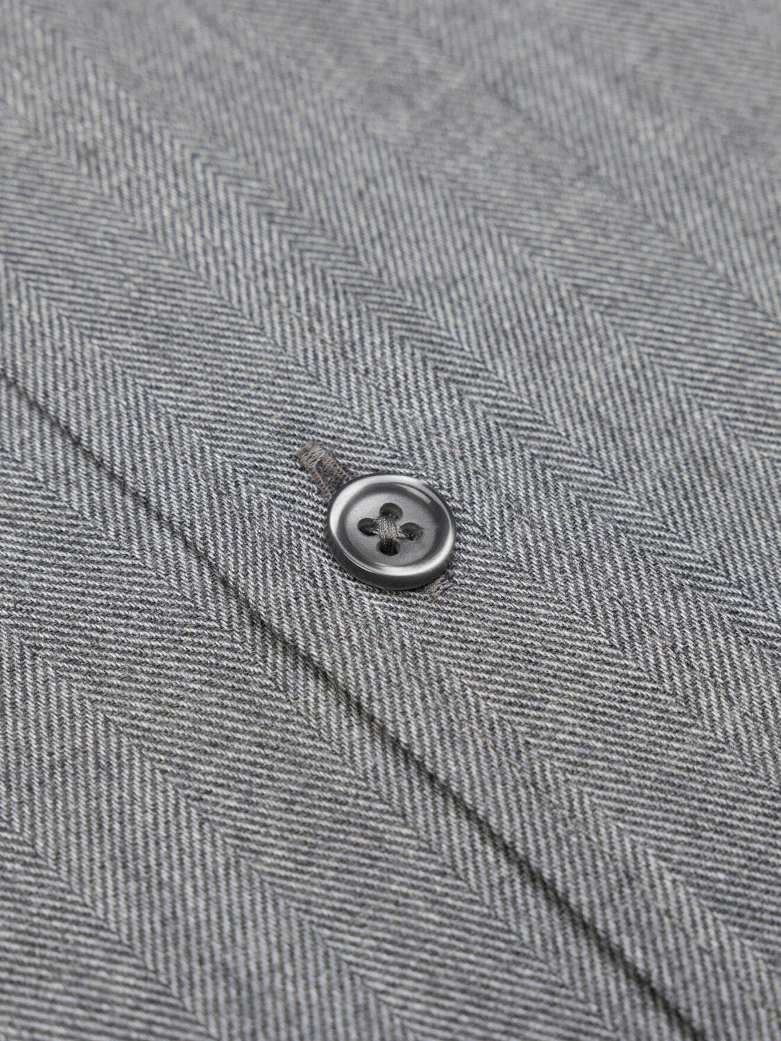 Chemise cintrée Hall en flanelle anthracite - Col Boutonné