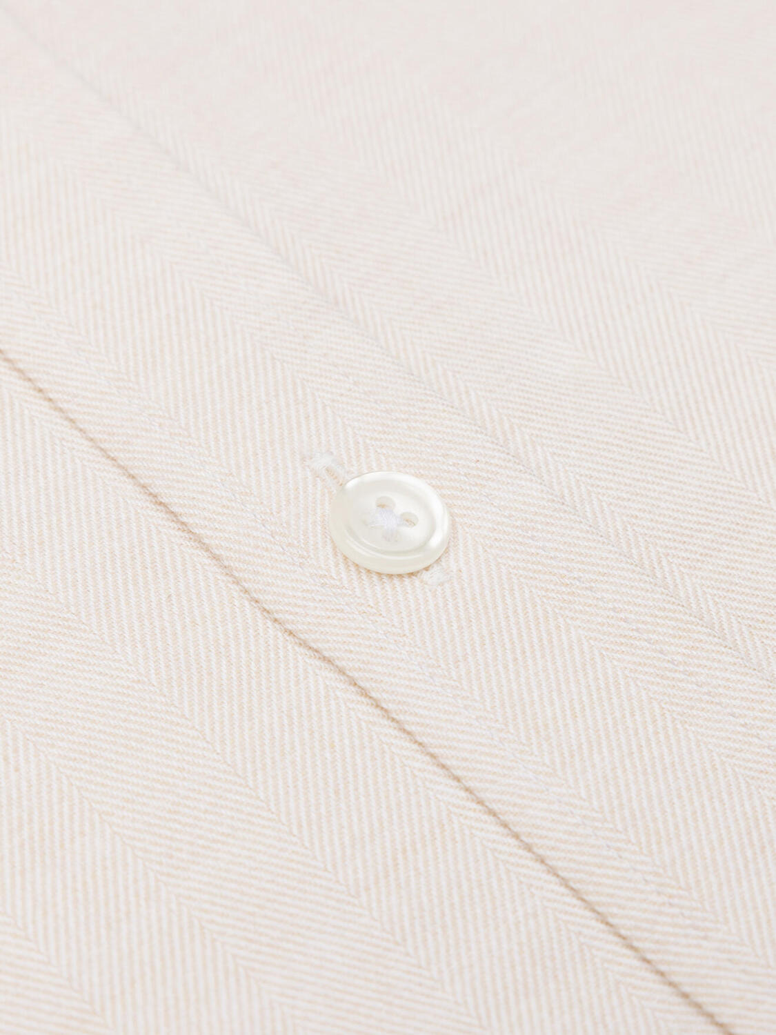 Chemise cintrée Hall en flanelle sable - Col Boutonné