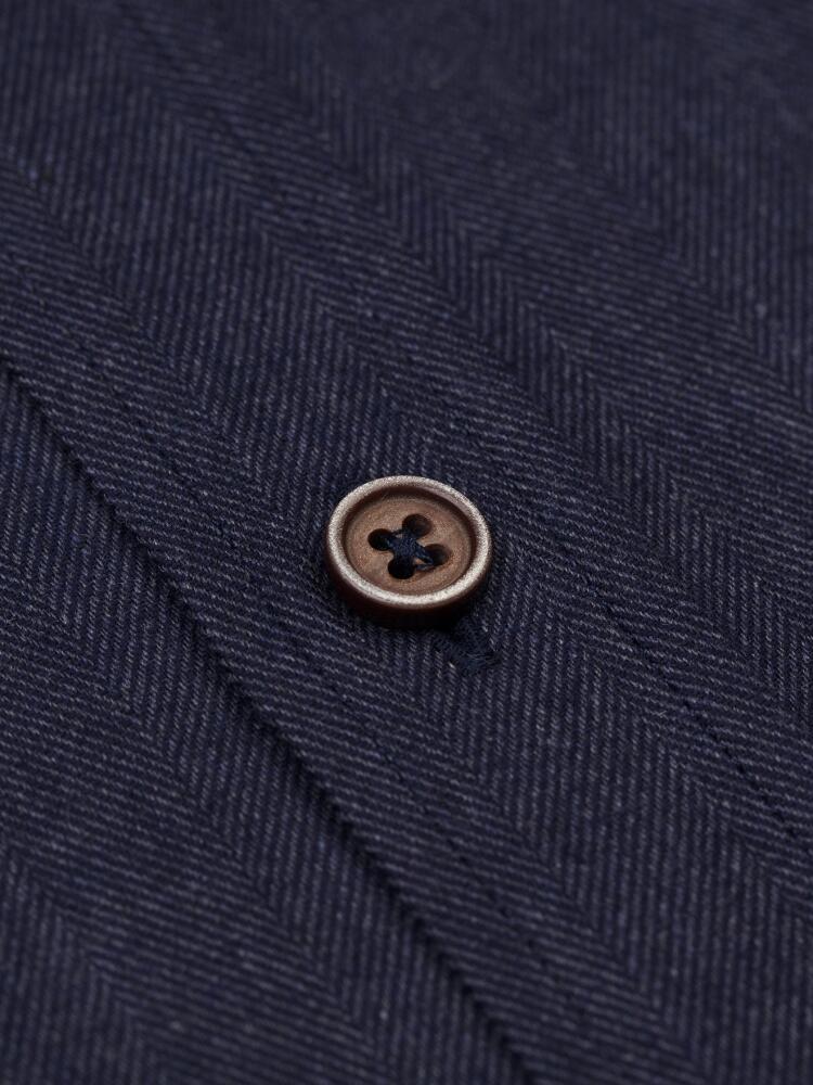 Camisa entallada Hall navy - Cuello abotonado