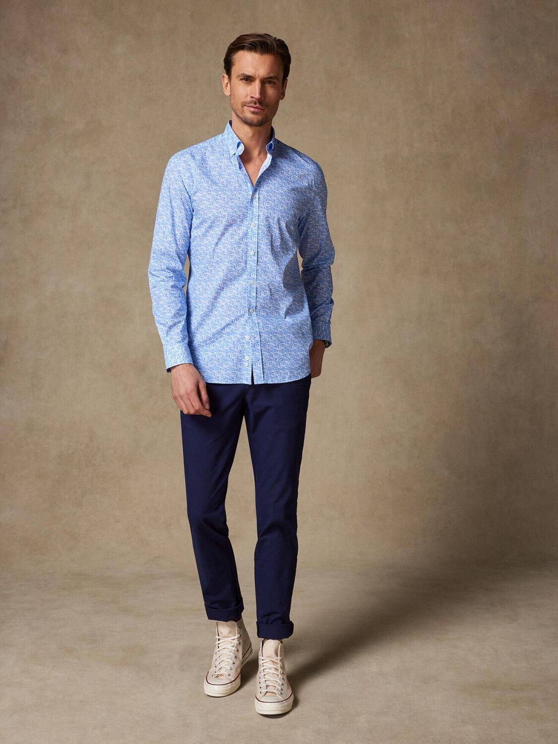 Harold slim-fitted overhemd met print - Button-down kraag