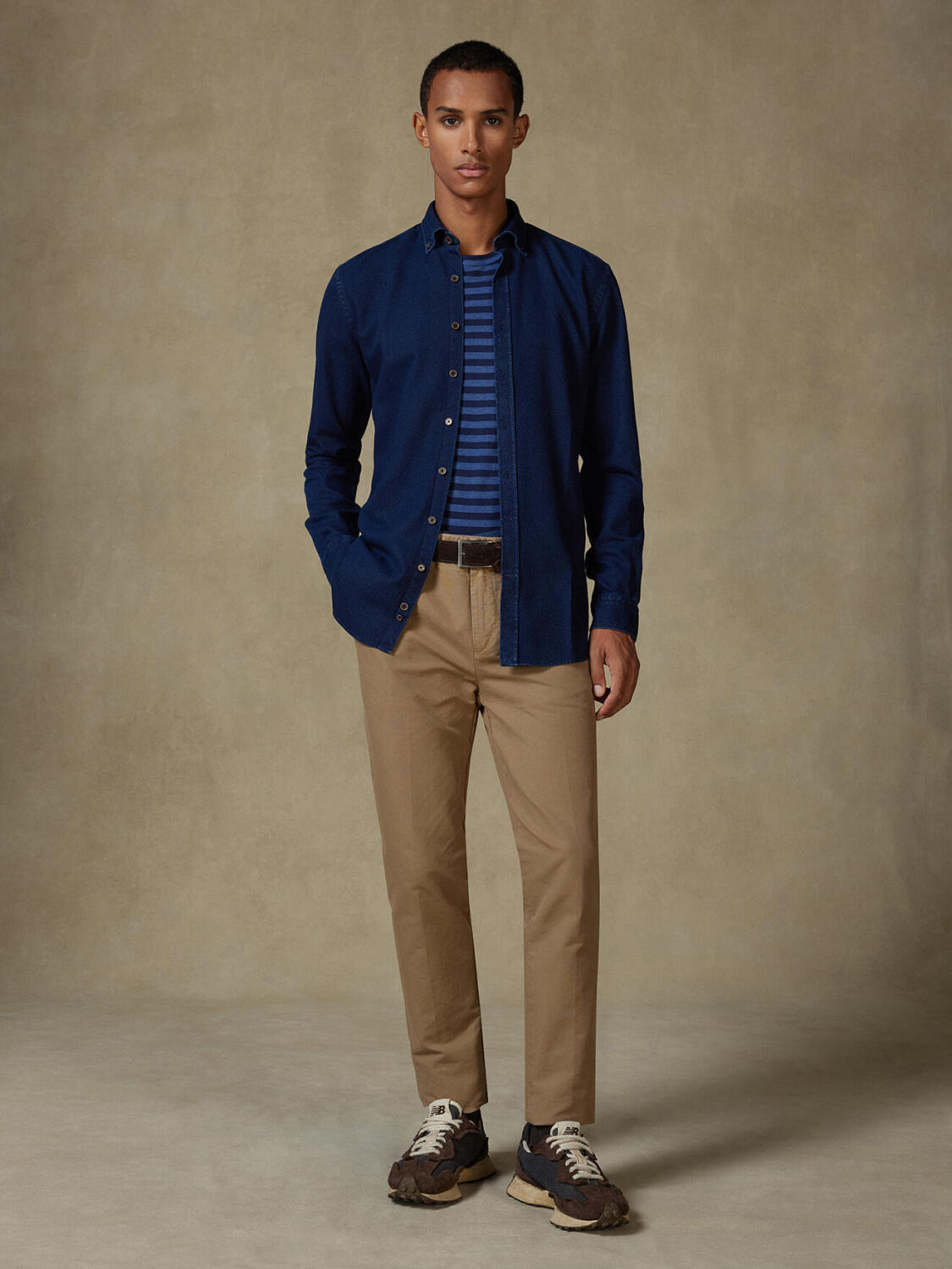 Tailiertes Hemd Hawke indigo - Button-Down-Kragen